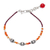 Carnelian beaded cord bracelet, 'Sunny Days Ahead' - Carnelian Beaded Cord Bracelet with Karen Silver Beads thumbail
