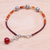 Carnelian beaded cord bracelet, 'Sunny Days Ahead' - Carnelian Beaded Cord Bracelet with Karen Silver Beads (image 2b) thumbail