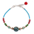 Multi-gemstone beaded cord bracelet, 'Circus Mood' - Multi-Gemstone and Karen Silver Cord Bracelet thumbail