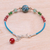 Multi-gemstone beaded cord bracelet, 'Circus Mood' - Multi-Gemstone and Karen Silver Cord Bracelet (image 2b) thumbail