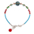 Multi-gemstone beaded cord bracelet, 'Circus Mood' - Multi-Gemstone and Karen Silver Cord Bracelet