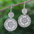 Silver dangle earrings, 'Fancy Flower' - Handmade Silver Floral Dangle Earrings thumbail