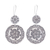 Silver dangle earrings, 'Fancy Flower' - Handmade Silver Floral Dangle Earrings (image 2d) thumbail