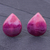 Orchid petal button earrings, 'Orchid Kiss in Fuchsia' - Hand Made Orchid Petal Button Earrings (image 2) thumbail