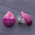 Orchid petal button earrings, 'Orchid Kiss in Fuchsia' - Hand Made Orchid Petal Button Earrings (image 2b) thumbail