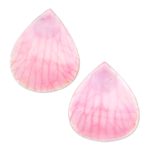 Orchid petal button earrings, 'Orchid Kiss in Pink' - Hand Made Orchid Petal Button Earrings