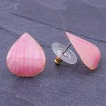 Orchid petal button earrings, 'Orchid Kiss in Pink' - Hand Made Orchid Petal Button Earrings