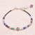 Multi-gemstone beaded cord bracelet, 'Rainbow Sunset' - Multi-Gemstone Beaded Cord Bracelet with Karen Silver (image 2) thumbail