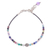 Multi-gemstone beaded cord bracelet, 'Rainbow Sunset' - Multi-Gemstone Beaded Cord Bracelet with Karen Silver thumbail