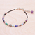 Multi-gemstone beaded cord bracelet, 'Rainbow Sunset' - Multi-Gemstone Beaded Cord Bracelet with Karen Silver (image 2b) thumbail