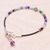 Multi-gemstone beaded cord bracelet, 'Rainbow Sunset' - Multi-Gemstone Beaded Cord Bracelet with Karen Silver (image 2d) thumbail