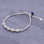 Sterling silver and lapis lazuli beaded bracelet, 'Silvery Shadows' - Sterling and Karen Silver Beaded Bracelet with Lapis Lazuli (image 2b) thumbail
