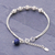 Sterling silver and lapis lazuli beaded bracelet, 'Silvery Shadows' - Sterling and Karen Silver Beaded Bracelet with Lapis Lazuli (image 2c) thumbail