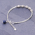 Sterling silver and lapis lazuli beaded bracelet, 'Silvery Shadows' - Sterling and Karen Silver Beaded Bracelet with Lapis Lazuli (image 2d) thumbail