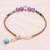 Multi-gemstone beaded cord bracelet, 'Boho Baubles' - Amethyst and Reconstituted Turquoise Beaded Cord Bracelet