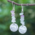 Fluorite dangle earrings, 'Shining Moon in Purple' - Hand Crafted Fluorite and Sterling Silver Dangle Earrings