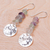 Fluorite dangle earrings, 'Shining Moon in Purple' - Hand Crafted Fluorite and Sterling Silver Dangle Earrings (image 2b) thumbail