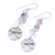 Fluorite dangle earrings, 'Shining Moon in Purple' - Hand Crafted Fluorite and Sterling Silver Dangle Earrings (image 2c) thumbail