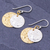 Sterling silver plated and brass dangle earrings, 'Gold and Silver Coin' - Handmade Sterling Silver Plated and Brass Dangle Earrings (image 2b) thumbail