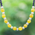 Onyx and agate beaded necklace, 'Sweet Lemonade' - Agate and Onyx Beaded Necklace with Karen Silver Beads (image 2) thumbail
