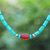 Carnelian and reconstituted turquoise beaded necklace, 'Summer Morning' - Carnelian and Reconstituted Turquoise Beaded Necklace thumbail