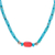 Halskette aus Karneol und rekonstituierten Türkisperlen - Halskette aus Karneol und rekonstituierten Türkisperlen