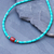 Carnelian and reconstituted turquoise beaded necklace, 'Summer Morning' - Carnelian and Reconstituted Turquoise Beaded Necklace (image 2b) thumbail