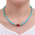 Carnelian and reconstituted turquoise beaded necklace, 'Summer Morning' - Carnelian and Reconstituted Turquoise Beaded Necklace (image 2g) thumbail