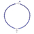 Lapis lazuli beaded pendant necklace, 'Sky and Sea Cross' - Handmade Lapis Lazuli Beaded Pendant Necklace thumbail