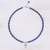 Lapis lazuli beaded pendant necklace, 'Sky and Sea Cross' - Handmade Lapis Lazuli Beaded Pendant Necklace (image 2b) thumbail