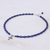 Lapis lazuli beaded pendant necklace, 'Sky and Sea Cross' - Handmade Lapis Lazuli Beaded Pendant Necklace (image 2c) thumbail