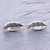 Silver button earrings, 'Lanna Leaf' - Hand Made Karen Silver Lanna Leaf Button Earrings thumbail