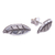 Silver button earrings, 'Lanna Leaf' - Hand Made Karen Silver Lanna Leaf Button Earrings (image 2c) thumbail