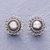 Silver button earrings, 'Sunflower Loops' - Hand Made Karen Silver Sunflower Button Earrings (image 2) thumbail