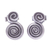 Silver stud earrings, 'Spiraling Circles' - Thai Hand Crafted Silver Spiral Stud Earrings thumbail