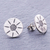 Silver stud earrings, 'Early to Rise' - Thai Handmade Karen Silver Flower Stud Earrings (image 2b) thumbail