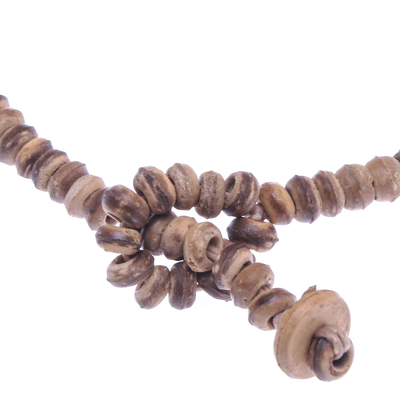 Coconut shell beaded necklace, 'Coconut Dreams' - Thai Handmade Coconut Shell Beaded Necklace