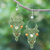Multi-gemstone beaded macrame dangle earrings, 'Boho Party in Green' - Green Macrame Cord Dangle Earrings with Jasper  Beads (image 2) thumbail