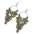Multi-gemstone beaded macrame dangle earrings, 'Boho Party in Green' - Green Macrame Cord Dangle Earrings with Jasper  Beads (image 2c) thumbail