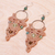 Agate beaded macrame dangle earrings, 'Boho Party in Beige' - Beige Macrame Cord Dangle Earrings with Agate Beads (image 2b) thumbail