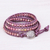 Rhodonite beaded wrap bracelet, 'Pink Candy' - Rhodonite Beaded Leather Cord Wrap Bracelet (image 2b) thumbail