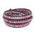 Beaded wrap bracelet, 'Choco Pink' - Hand-Woven Beaded Wrap Bracelet (image 2e) thumbail