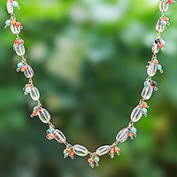 Featured review for Gold-plated smoky quartz beaded necklace, Sunset Mood in Smoke