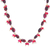 Vergoldete Granat-Perlenkette - Vergoldete Halskette mit Quarz- und Granatperlen