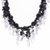 Multi-gemstone beaded necklace, 'Sparkling Night' - Black and White Multigemstone Beaded Necklace