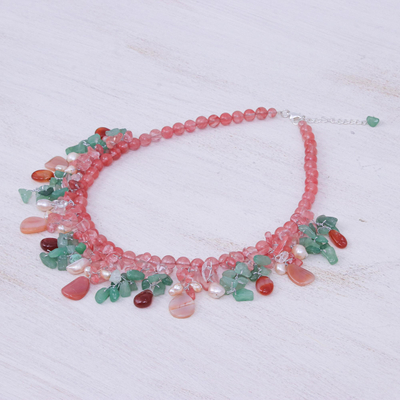 Multi-gemstone beaded necklace, 'Candy Girl' - Colorful Multi-gemstone Beaded Necklace