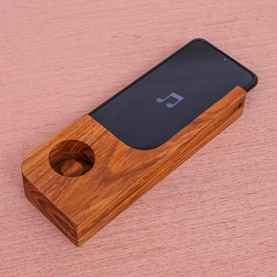 Altavoz de teléfono de madera recuperada, 'Summer Sounds' - Altavoz para smartphone de madera hecho a mano