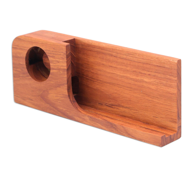 Telefonlautsprecher aus recyceltem Holz, „Summer Sounds“ – Handgefertigter Smartphone-Lautsprecher aus Holz