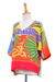 Cotton batik blouse, 'Beach Party' - Tropical Patterned Cotton Batik Blouse from Thailand