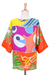 Cotton batik blouse, 'Beach Party' - Tropical Patterned Cotton Batik Blouse from Thailand (image 2c) thumbail